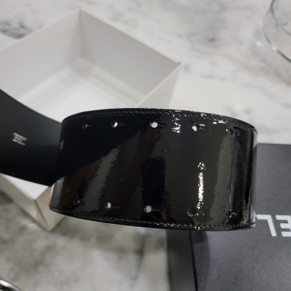 Authentic Chanel CC Patent Leather Wide Belt - Picture 7 of 12
